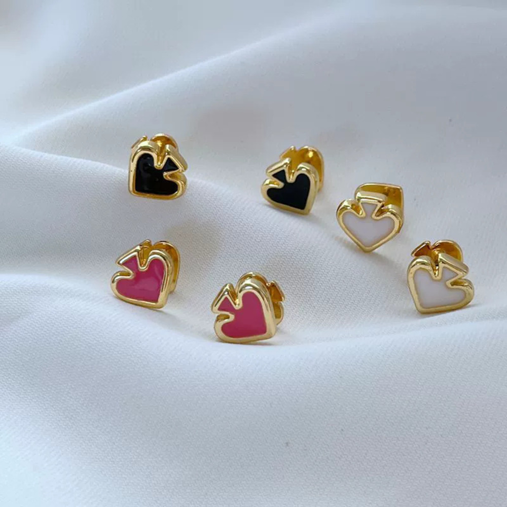 Kendra Scott Kawaii Enamel Poker Heart Shape Earrings Studs